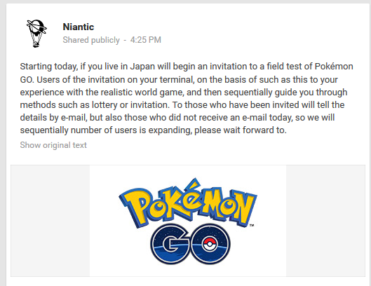 Pokemon Go Niantic Google